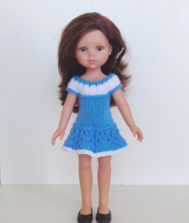 Modré šaty na panenku Paola Reina 32 cm